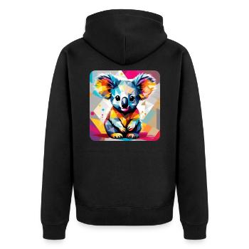Niedlicher Koala Bär - Unisex Premium Bio Zip Hoodie - Schwarz - Hinten - Nico (187cm)
