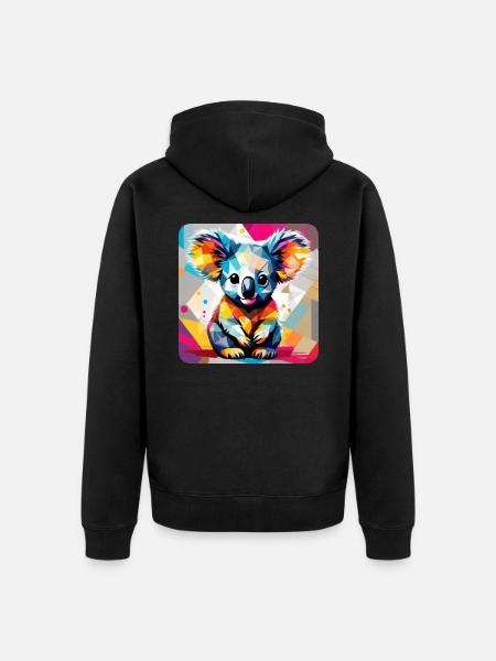 Cute Koala Bear - Unisex Premium Organic Zip Hoodie - black