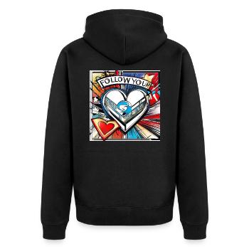 Suivez votre cœur - Veste à capuche bio Premium Unisexe - noir - Dos - Nico (187cm)