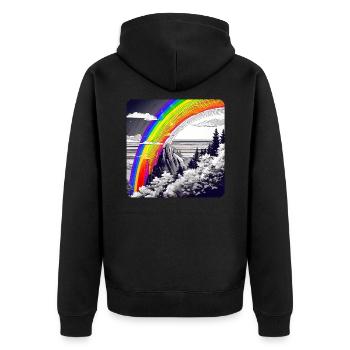 Arc-en-ciel dans la nature - Veste à capuche bio Premium Unisexe - noir - Dos - Nico (187cm)