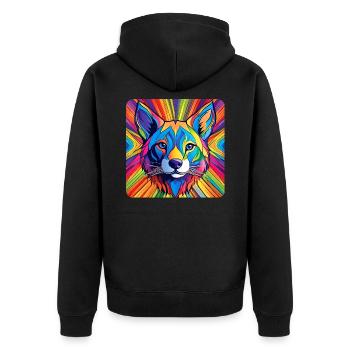 Spirit Animal Fox in Bright Colors - Unisex Premium Organic Zip Hoodie - black - Back - Nico (187cm)