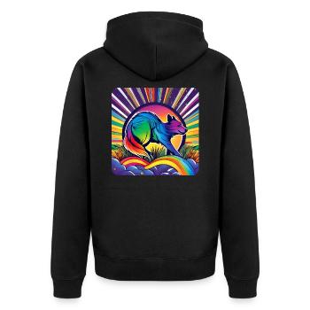 Spirit Animal Fox in Bright Colors - Unisex Premium Organic Zip Hoodie - black - Back - Nico (187cm)