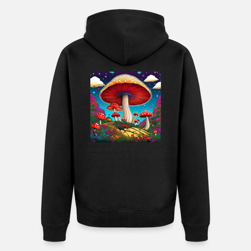Cool toadstools - Unisex Premium Organic Zip Hoodie - black