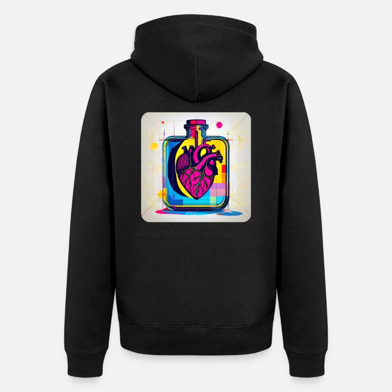 Herz im Graffiti Style - Unisex Premium Bio Zip Hoodie - Schwarz