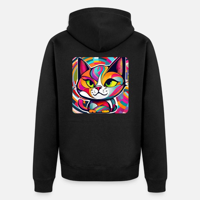 Katze im Graffiti Style - Unisex Premium Bio Zip Hoodie - Schwarz