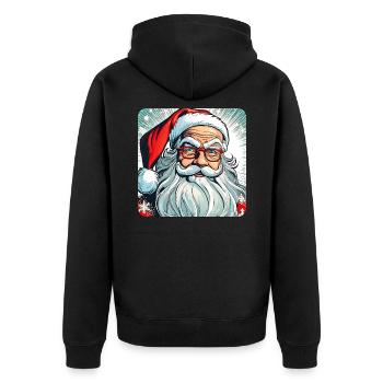 Funny Santa Claus with glasses - Unisex Premium Organic Zip Hoodie - black - Back - Nico (187cm)