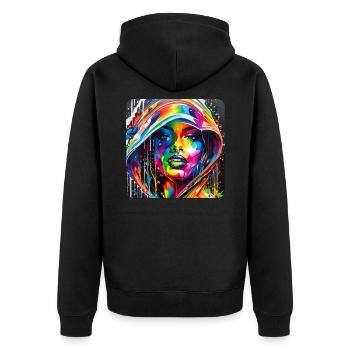 Femme dans le style graffiti - Veste à capuche bio Premium Unisexe - noir - Dos - Nico (187cm)