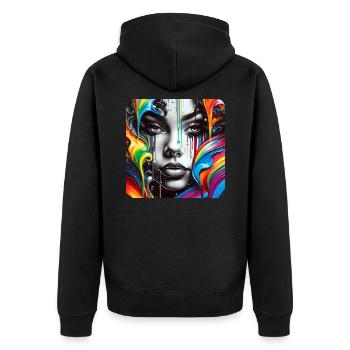 Femme dans le style graffiti - Veste à capuche bio Premium Unisexe - noir - Dos - Nico (187cm)
