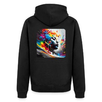 Femme dans le style graffiti - Veste à capuche bio Premium Unisexe - noir - Dos - Nico (187cm)