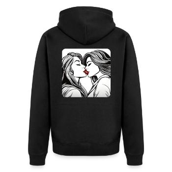 Sweet Girls - Unisex Premium Bio Zip Hoodie - Schwarz - Hinten - Nico (187cm)