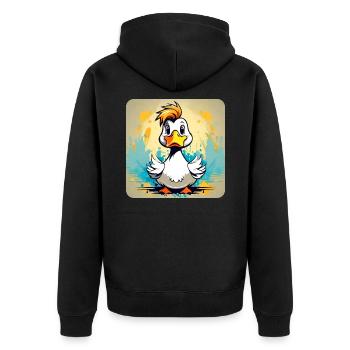 Drôle de canard - Veste à capuche bio Premium Unisexe - noir - Dos - Nico (187cm)