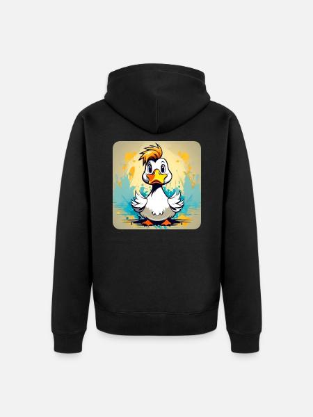 Funny Duck - Unisex Premium Organic Zip Hoodie - black