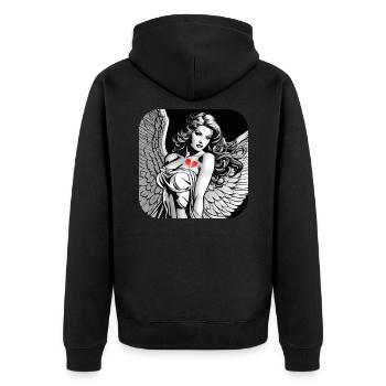 Angel broken heart tattoo - Unisex Premium Organic Zip Hoodie - black - Back - Nico (187cm)