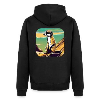 Suricate mignon - Veste à capuche bio Premium Unisexe - noir - Dos - Nico (187cm)