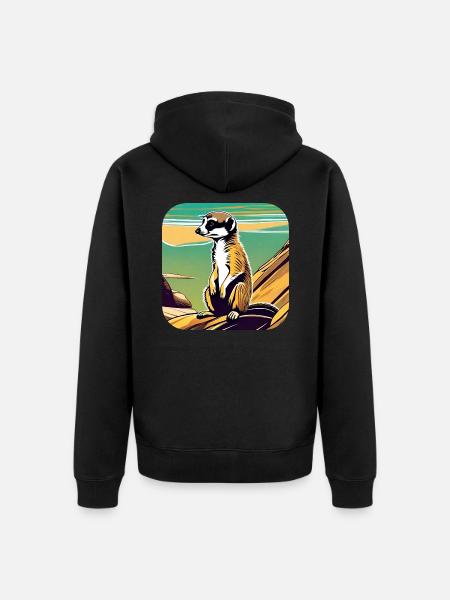 Suricate mignon - Veste à capuche bio Premium Unisexe - noir