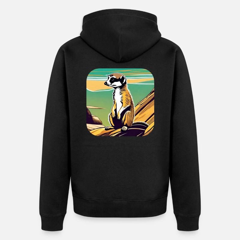 Suricate mignon - Veste à capuche bio Premium Unisexe - noir