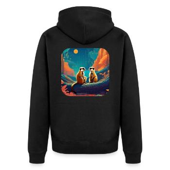 Suricates mignons - Veste à capuche bio Premium Unisexe - noir - Dos - Nico (187cm)
