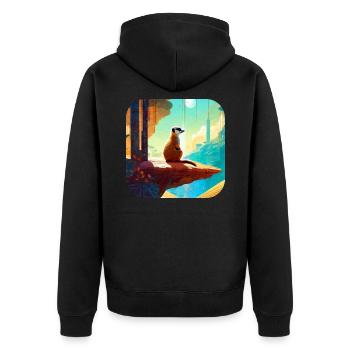 Suricate mignon - Veste à capuche bio Premium Unisexe - noir - Dos - Nico (187cm)