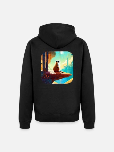 Suricate mignon - Veste à capuche bio Premium Unisexe - noir