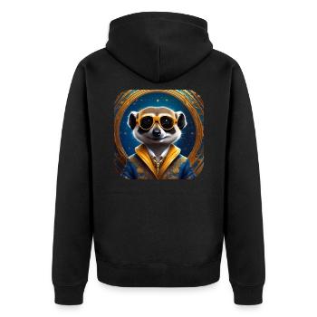 Suricate mignon avec des lunettes de soleil - Veste à capuche bio Premium Unisexe - noir - Dos - Nico (187cm)