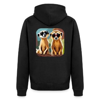 Suricates mignons - Veste à capuche bio Premium Unisexe - noir - Dos - Nico (187cm)