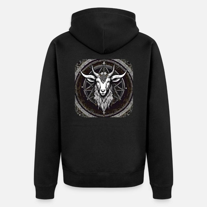 Gothik Ziege - Unisex Premium Bio Zip Hoodie - Schwarz