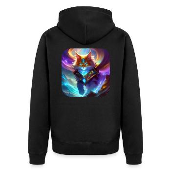 Chat magique mystique - Veste à capuche bio Premium Unisexe - noir - Dos - Nico (187cm)