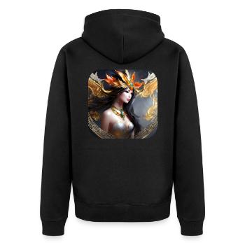 Wunderschöne Fantasy Elfe - Unisex Premium Bio Zip Hoodie - Schwarz - Hinten - Nico (187cm)