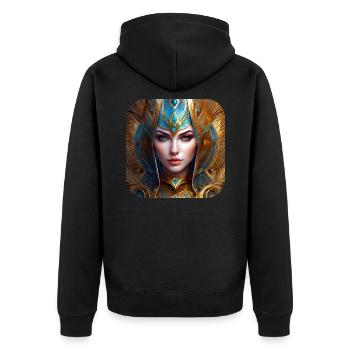 Fière Femme Fantastique - Veste à capuche bio Premium Unisexe - noir - Dos - Nico (187cm)