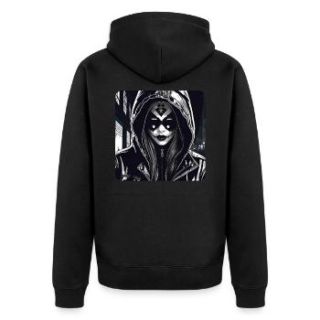 Fille Cyberpunk Cool - Veste à capuche bio Premium Unisexe - noir - Dos - Nico (187cm)