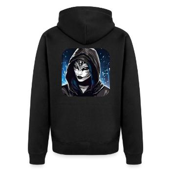 Fille Cyberpunk Cool - Veste à capuche bio Premium Unisexe - noir - Dos - Nico (187cm)