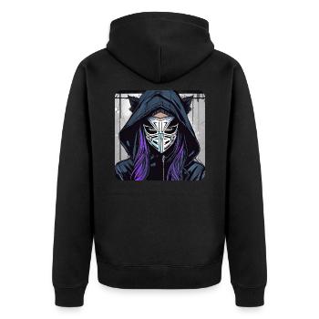 Fille Cybergoth Cool - Veste à capuche bio Premium Unisexe - noir - Dos - Nico (187cm)