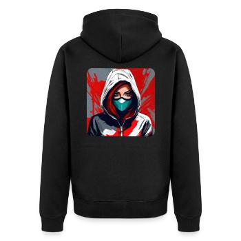 Fille Cyberpunk Cool - Veste à capuche bio Premium Unisexe - noir - Dos - Nico (187cm)
