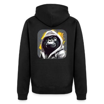 Gorille cool avec sweat à capuche - Veste à capuche bio Premium Unisexe - noir - Dos - Nico (187cm)