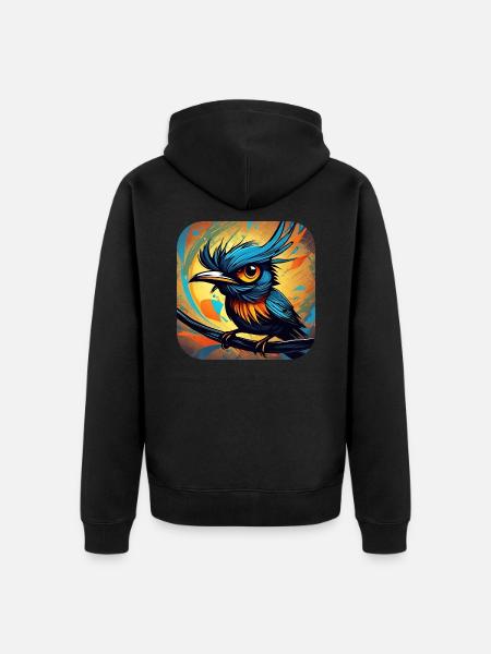 Funny little bird - Unisex Premium Organic Zip Hoodie - black