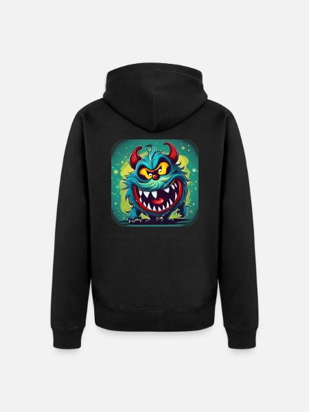 Cute little monster - Unisex Premium Organic Zip Hoodie - black