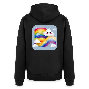 Cute clouds with rainbow - Unisex Premium Organic Zip Hoodie - black - Back - Nico (187cm)