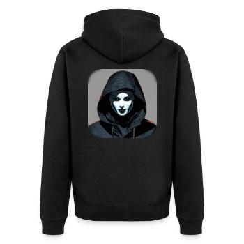 Fille gothique en sweat à capuche - Veste à capuche bio Premium Unisexe - noir - Dos - Nico (187cm)