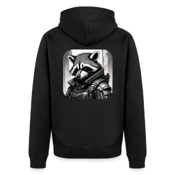 Raton laveur occasionnel du cyberespace - Veste à capuche bio Premium Unisexe - noir - Dos - Nico (187cm)