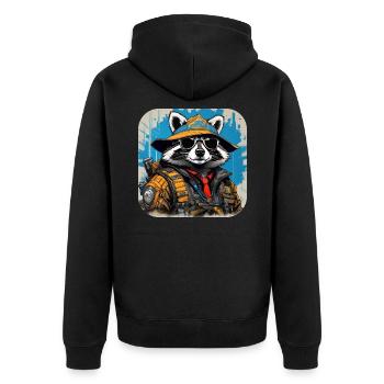 Raton laveur du cyberespace cool - Veste à capuche bio Premium Unisexe - noir - Dos - Nico (187cm)