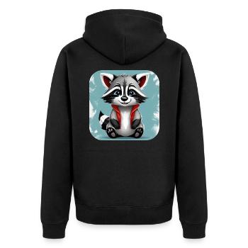 Cute raccoon - Unisex Premium Organic Zip Hoodie - black - Back - Nico (187cm)