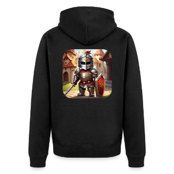 Cute knight in comic book style - Unisex Premium Organic Zip Hoodie - black - Back - Nico (187cm)