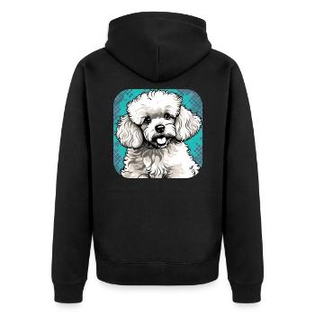 Caniche jouet mignon I - Veste à capuche bio Premium Unisexe - noir - Dos - Nico (187cm)