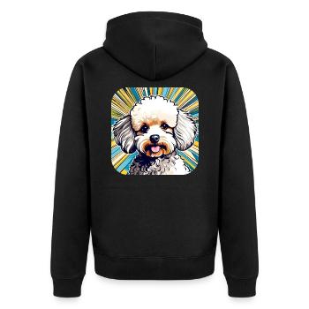 Caniche jouet mignon II - Veste à capuche bio Premium Unisexe - noir - Dos - Nico (187cm)