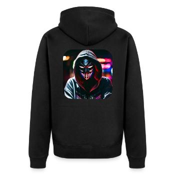 Fille cyberpunk cool III - Veste à capuche bio Premium Unisexe - noir - Dos - Nico (187cm)