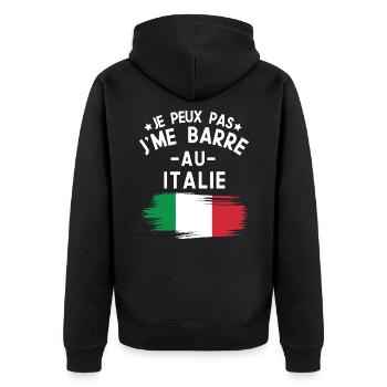 Je Peux Pas J'me Barre Au Italie Vacances - Veste à capuche bio Premium Unisexe - noir - Dos - Nico (187cm)