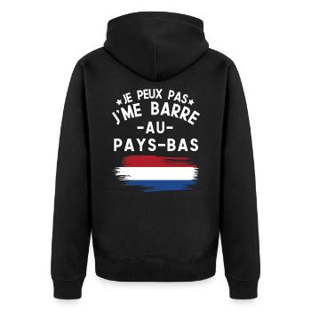 Je Peux Pas J'me Barre Au Pays-Bas Vacances - Veste à capuche bio Premium Unisexe - noir - Dos - Nico (187cm)