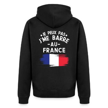 Je Peux Pas J'me Barre Au France Vacances - Veste à capuche bio Premium Unisexe - noir - Dos - Nico (187cm)
