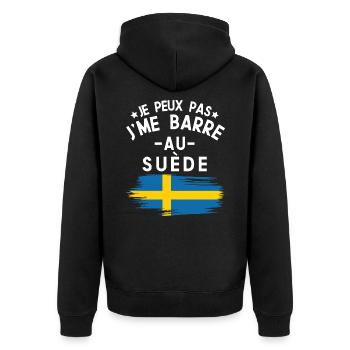 Je Peux Pas J'me Barre Au Suède Vacances - Veste à capuche bio Premium Unisexe - noir - Dos - Nico (187cm)