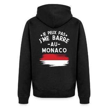 Je Peux Pas J'me Barre Au Monaco Vacances - Veste à capuche bio Premium Unisexe - noir - Dos - Nico (187cm)